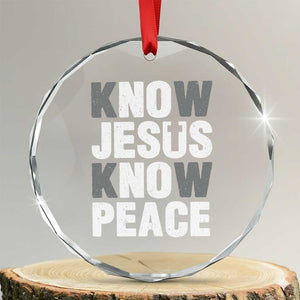 Christian Know Jesus Know Peace Crystal Glass Ornament Religion God Church Bible TS11 Transparent Glass 3'' Circle Print Your Wear