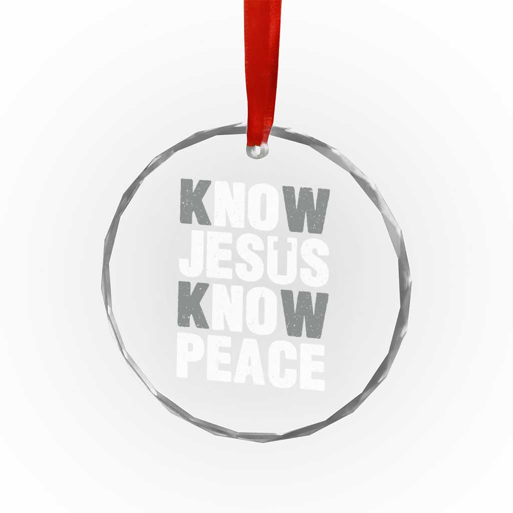 Christian Know Jesus Know Peace Crystal Glass Ornament Religion God Church Bible TS11 Print Your Wear