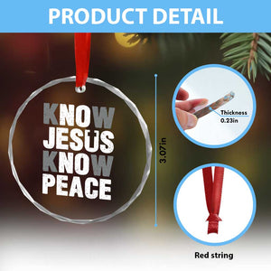 Christian Know Jesus Know Peace Crystal Glass Ornament Religion God Church Bible TS11 Print Your Wear