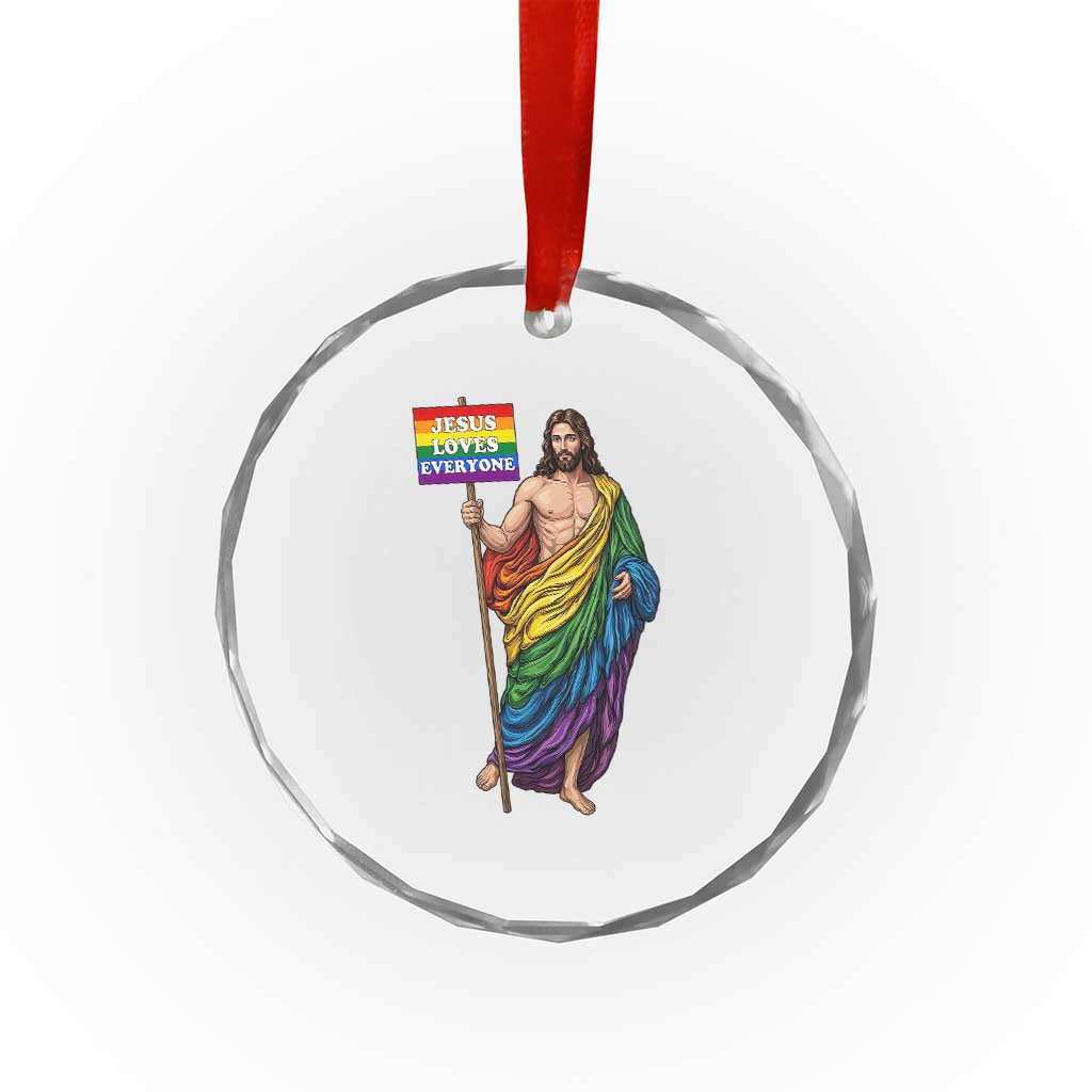 Christian LGBTQ Support Crystal Glass Ornament Jesus Loves Everyone TS12 Print Your Wear
