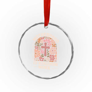 Christian Mom Crystal Glass Ornament Motherhood Is Kingdom Work Floral Mother's Day TS11 Print Your Wear