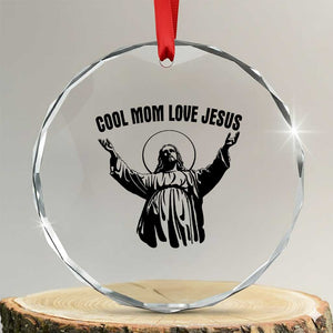 Christian Mom Faith Crystal Glass Ornament Cool Mom Love Jesus TS14 Transparent Glass 3'' Circle Print Your Wear