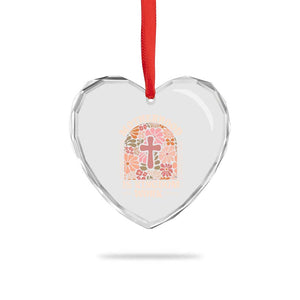 Christian Mom Heart Crystal Glass Ornament Motherhood Is Kingdom Work Floral Mother's Day TS11 Print Your Wear