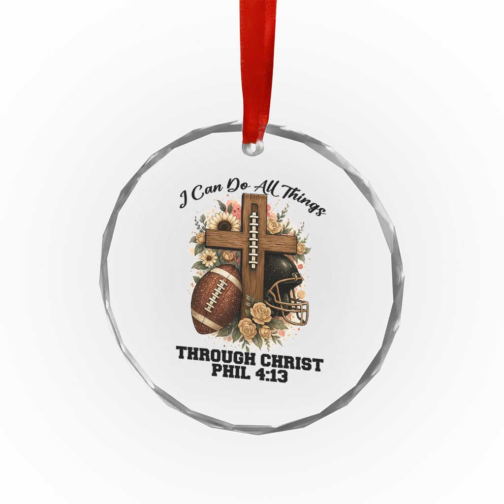 Christian Motivation Gift Crystal Glass Ornament I Can Do All Things Through Christ Bible Verse TS12 Print Your Wear