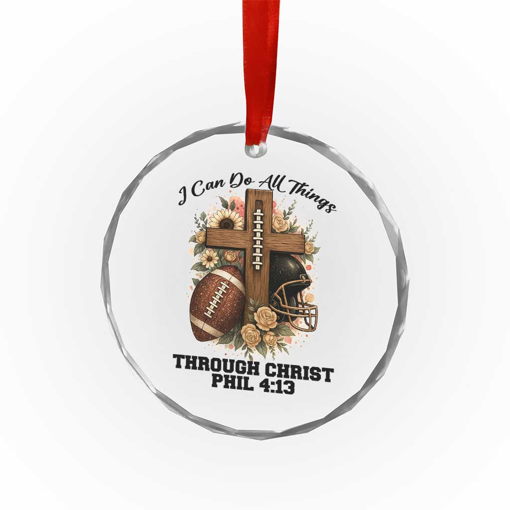 Christian Motivation Gift Crystal Glass Ornament I Can Do All Things Through Christ Bible Verse TS12 Print Your Wear