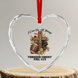 Christian Motivation Gift Heart Crystal Glass Ornament I Can Do All Things Through Christ Bible Verse TS12 Transparent Glass 3'' Heart Print Your Wear