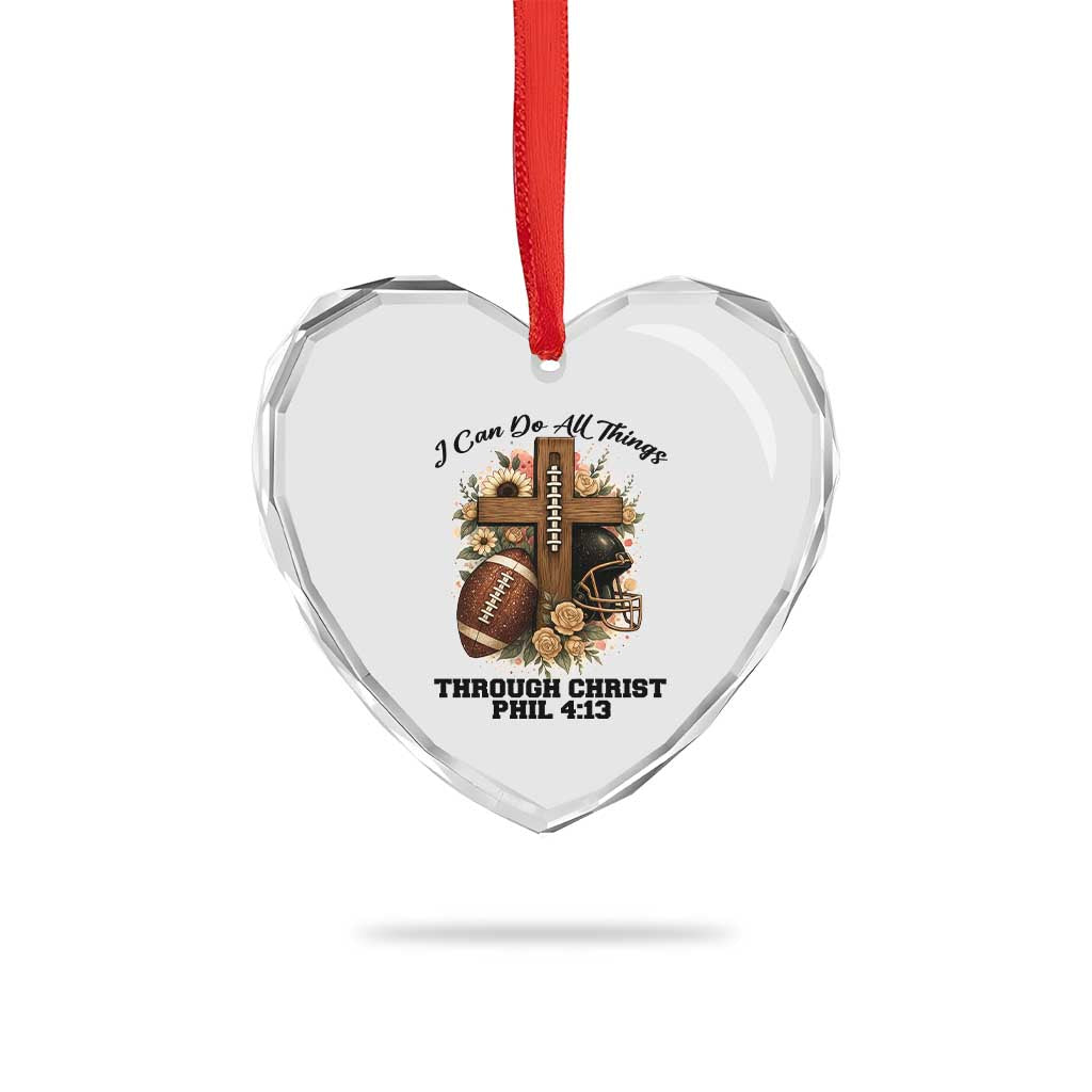 Christian Motivation Gift Heart Crystal Glass Ornament I Can Do All Things Through Christ Bible Verse TS12 Print Your Wear