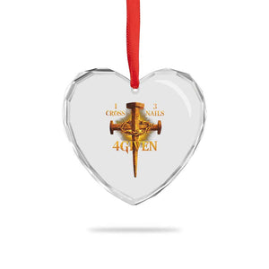 Christian One Cross Three Nails Four Given Heart Crystal Glass Ornament Jesus God TS11 Print Your Wear