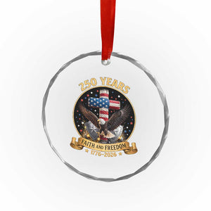 Christian Patriotic Eagle Cross Crystal Glass Ornament 250 Years Faith And Freedom USA Gift TS12 Print Your Wear