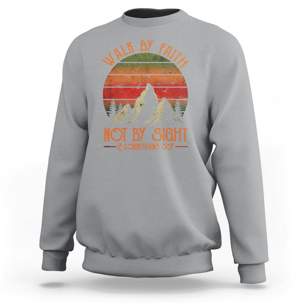 Christian Sweatshirt Walk By Faith Not By Sight TS09 Sport Gray Printyourwear