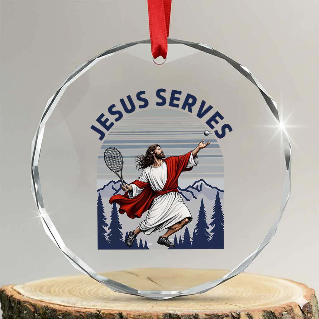 Christian Tennis Lover Gift Crystal Glass Ornament Funny Christian Gift TS12 Transparent Glass 3'' Circle Print Your Wear