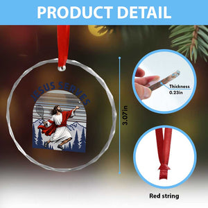 Christian Tennis Lover Gift Crystal Glass Ornament Funny Christian Gift TS12 Print Your Wear