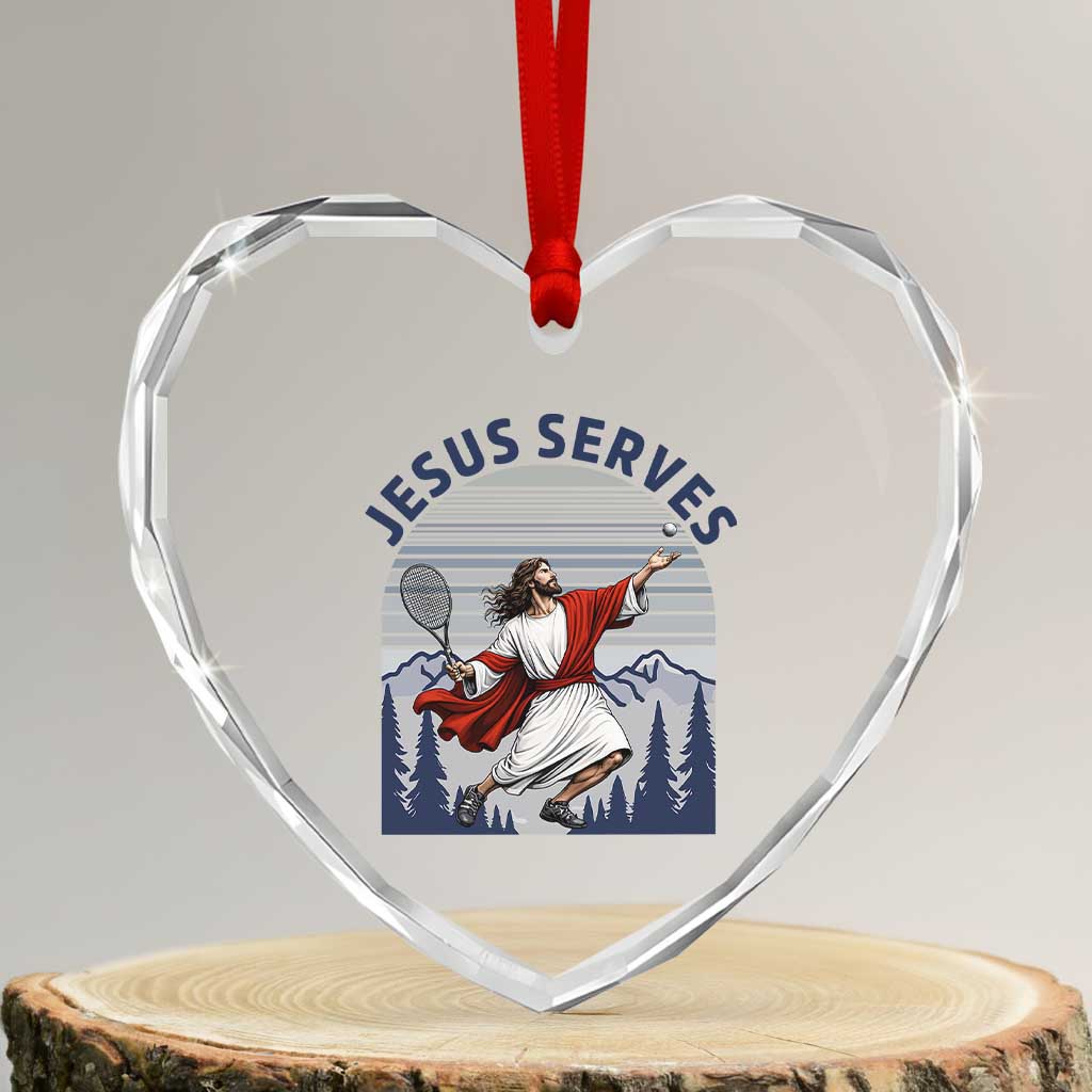 Christian Tennis Lover Gift Heart Crystal Glass Ornament Funny Christian Gift TS12 Transparent Glass 3'' Heart Print Your Wear