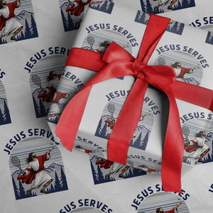 Christian Tennis Lover Gift Wrapping Paper Roll Funny Christian Gift TS12 White Print Your Wear