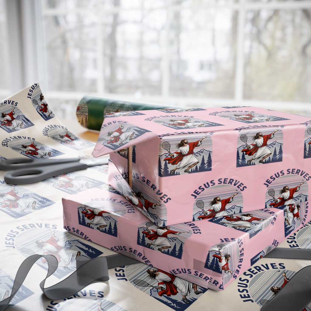 Christian Tennis Lover Gift Wrapping Paper Roll Funny Christian Gift TS12 Light Pink Print Your Wear