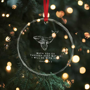 Christian Whale Shark Crystal Glass Ornament Isaiah 43 2 Bible Verse Faith Based TS10 Print Your Wear