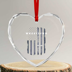 Christian Wrestling Heart Crystal Glass Ornament Wrestler Faith Strength US USA Flag Christ Cross TS10 Transparent Glass 3'' Heart Print Your Wear
