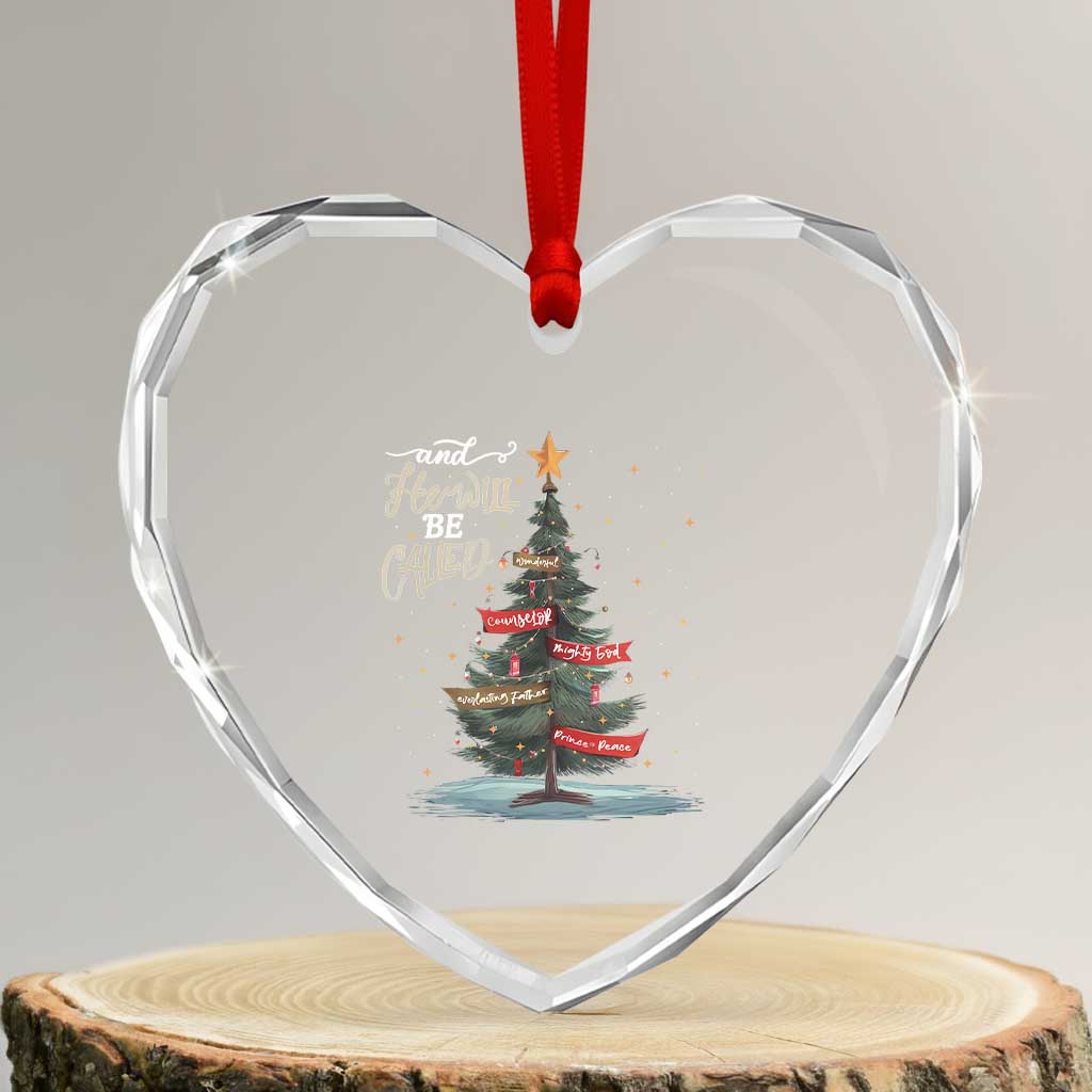 Christian Xmas Heart Crystal Glass Ornament He Will Be Called Wonderful Counselor TS09 Transparent Glass 3'' Heart Print Your Wear