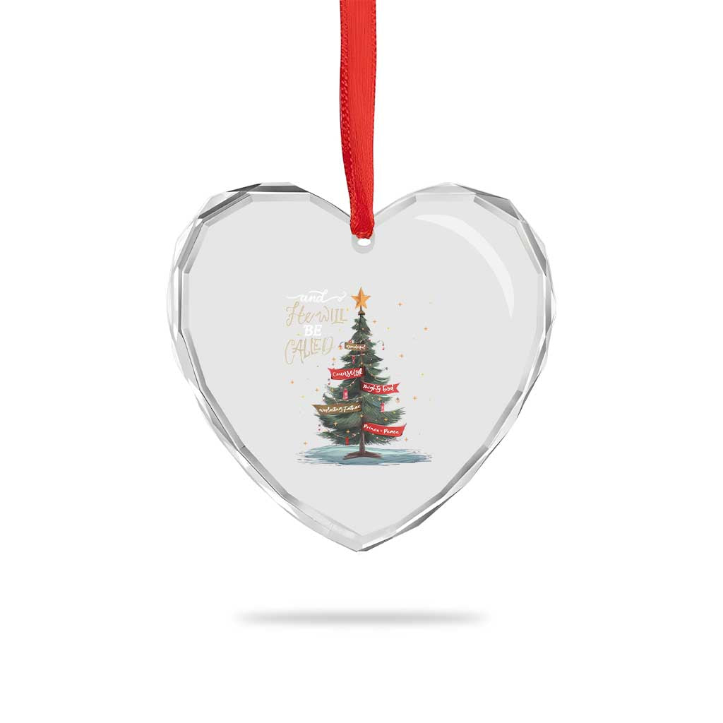 Christian Xmas Heart Crystal Glass Ornament He Will Be Called Wonderful Counselor TS09 Print Your Wear