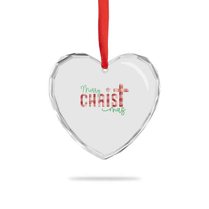 Christian Xmas Heart Crystal Glass Ornament Merry Xmas Cross Faith TS11 Print Your Wear