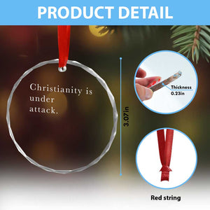 Christianity Is Under Attack Crystal Glass Ornament Pray for Grand Blanc Michigan Faith Support TS02 Print Your Wear