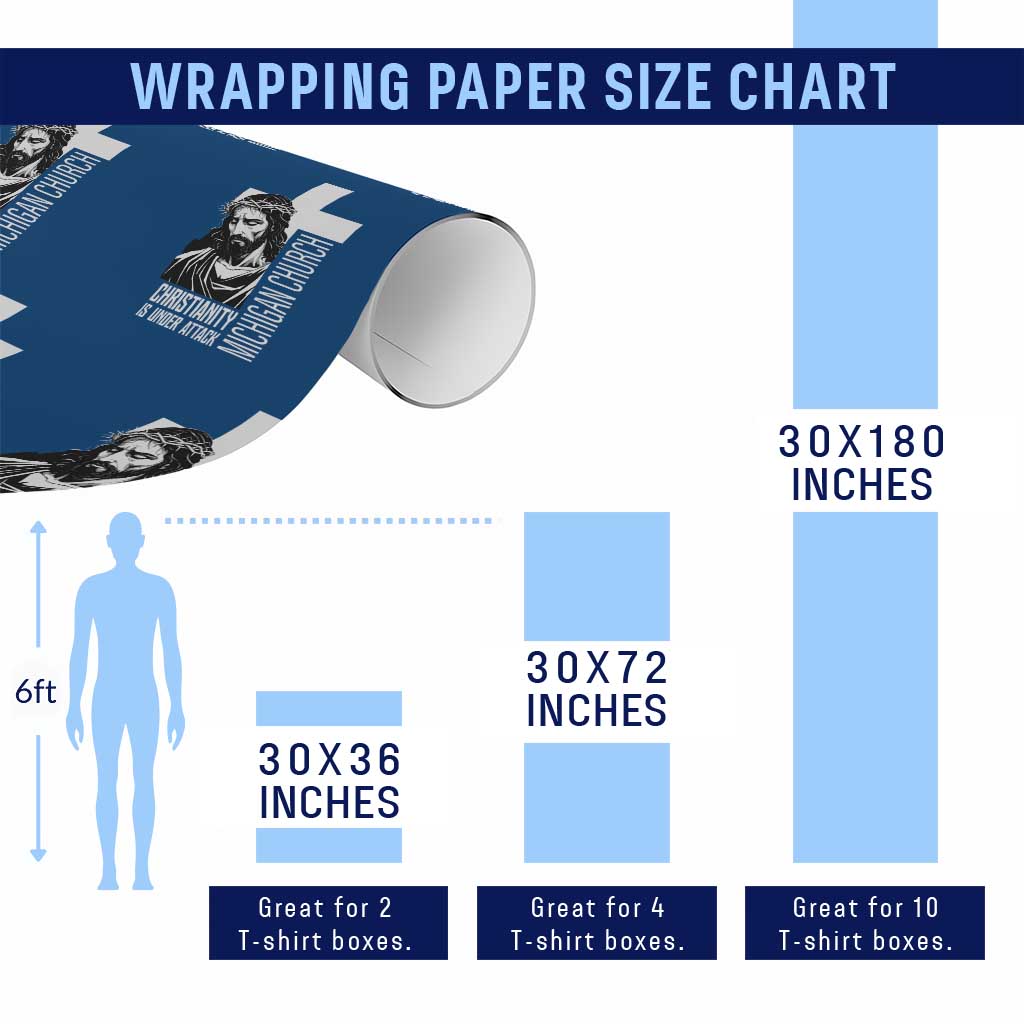 Christianity Is Under Attack Wrapping Paper Roll Jesus Stand for Faith Michigan Church TS02 Print Your Wear