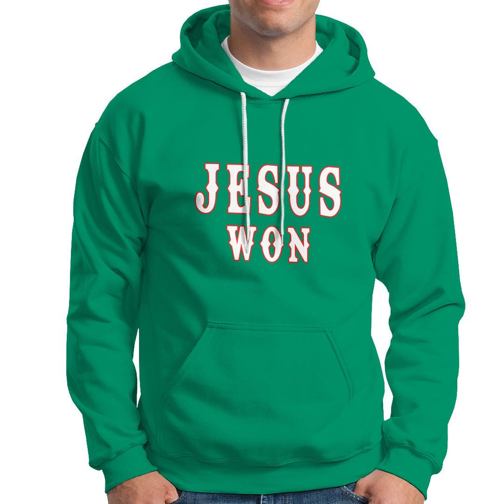 Christianity Religion Jesus Won Texas Hoodie TS02 Irish Green Printyourwear