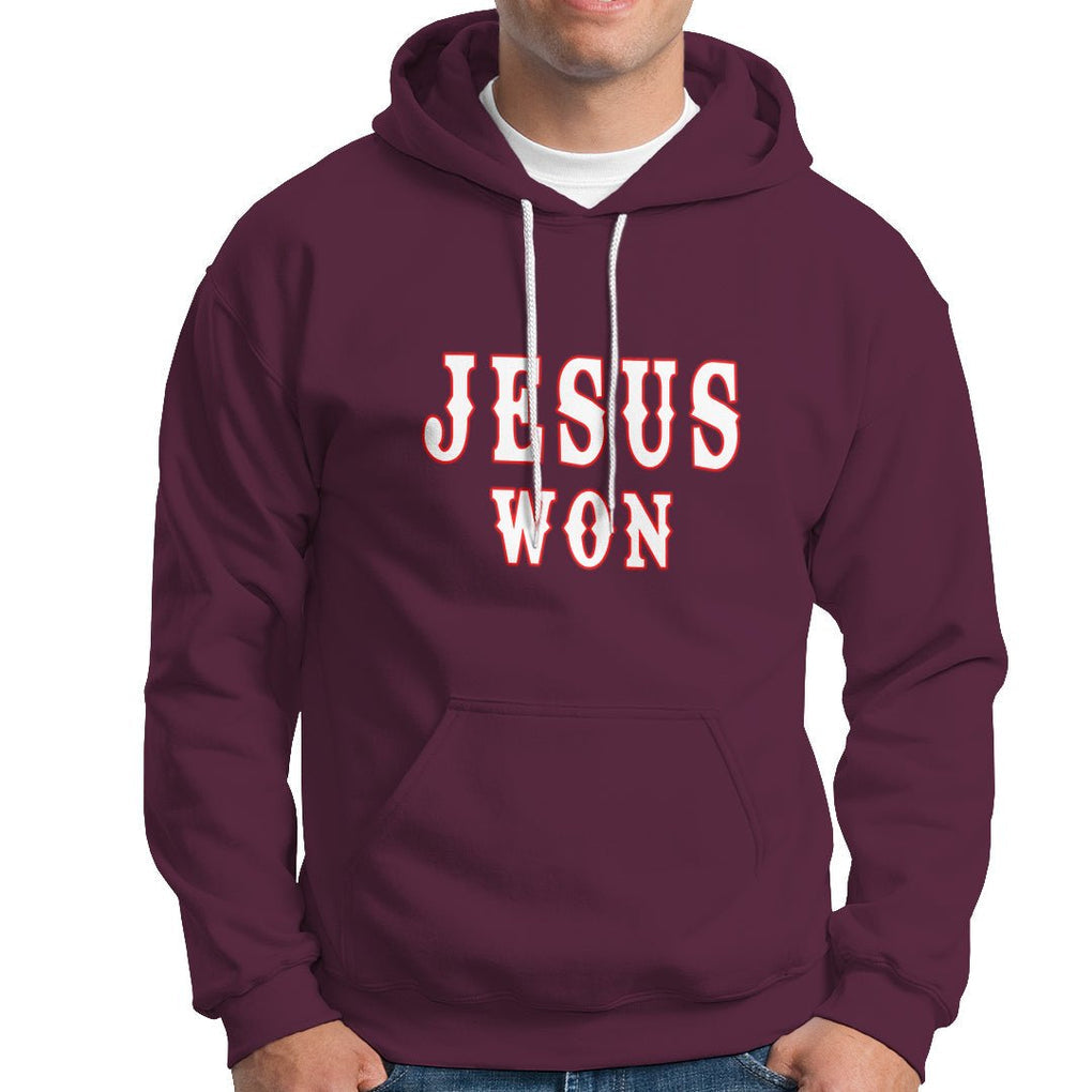 Christianity Religion Jesus Won Texas Hoodie TS02 Maroon Printyourwear