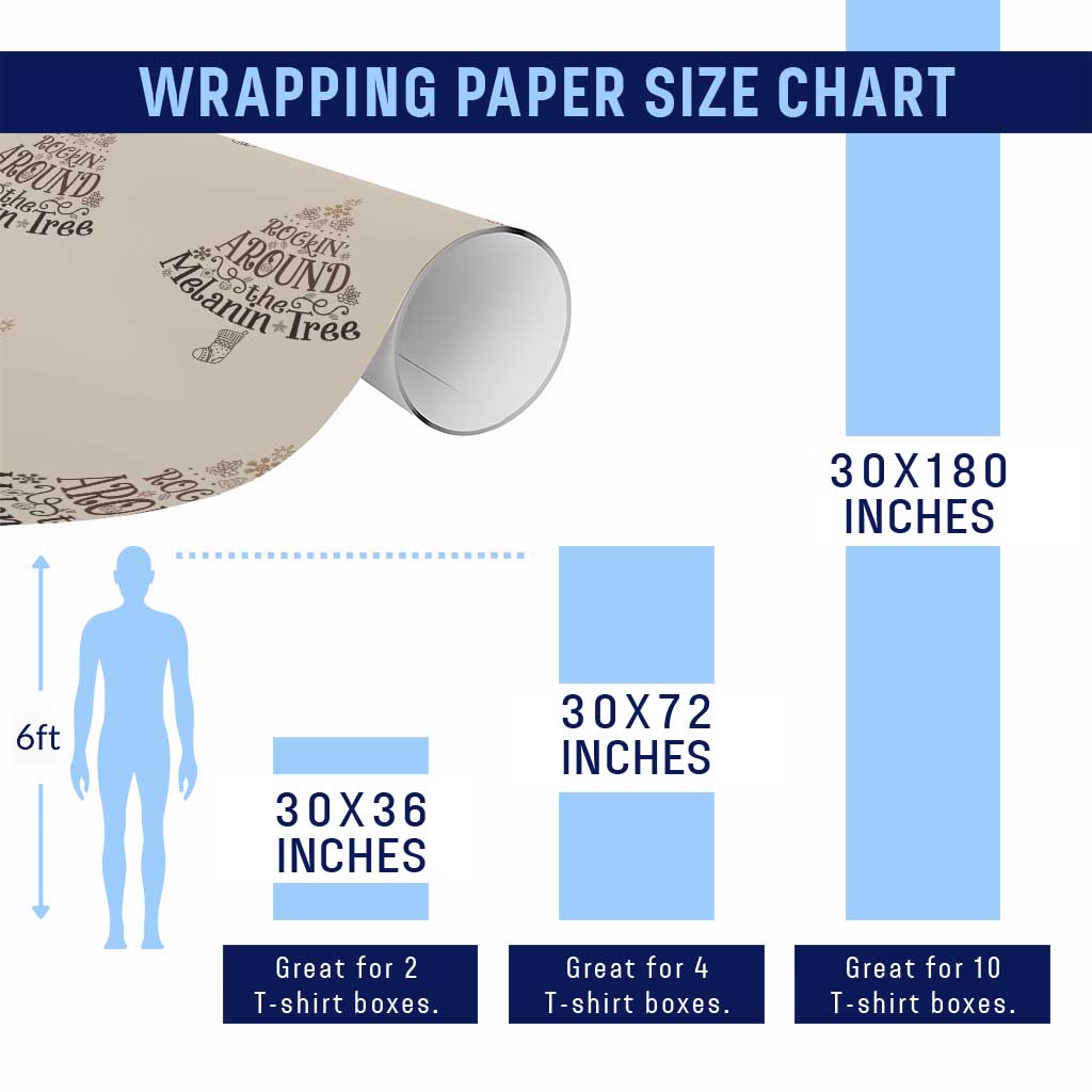 Christmas African American Wrapping Paper Roll Rockin' Around The Melanin Tree Xmas TS11 Print Your Wear