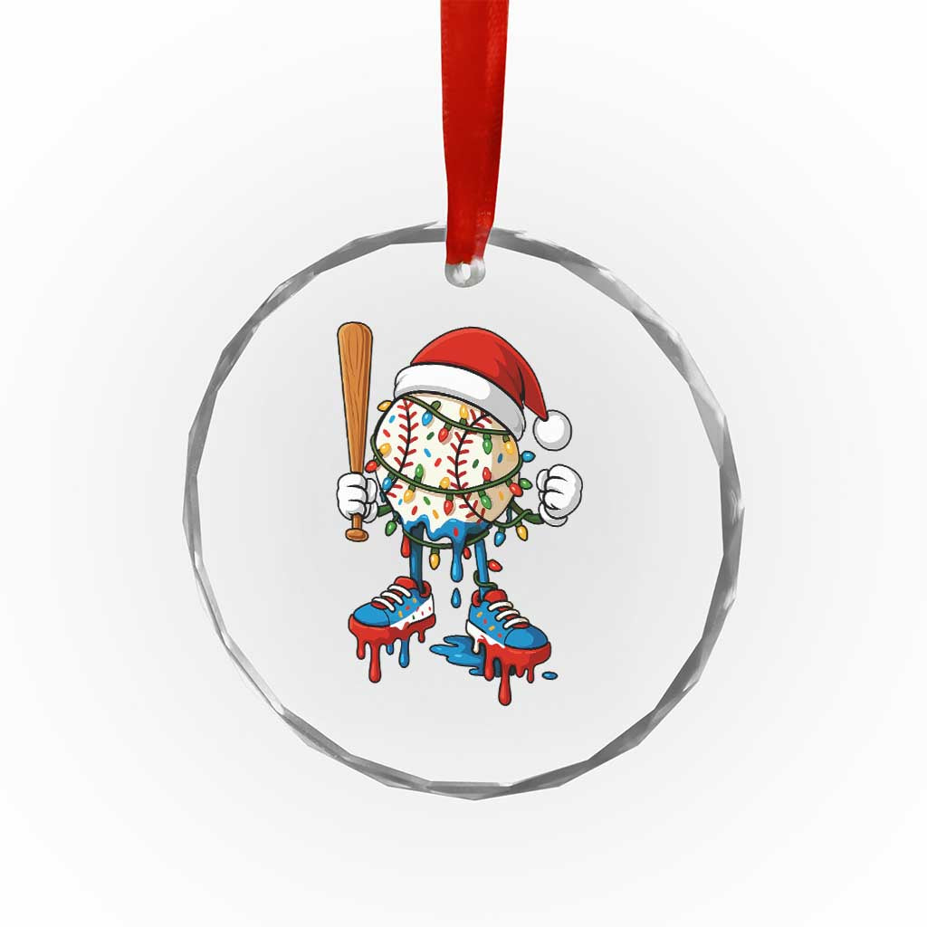 Christmas Baseball Ice Cream Drip Crystal Glass Ornament Santa Sports Xmas Baseball Player TS10 Print Your Wear