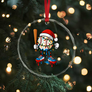 Christmas Baseball Ice Cream Drip Crystal Glass Ornament Santa Sports Xmas Baseball Player TS10 Print Your Wear