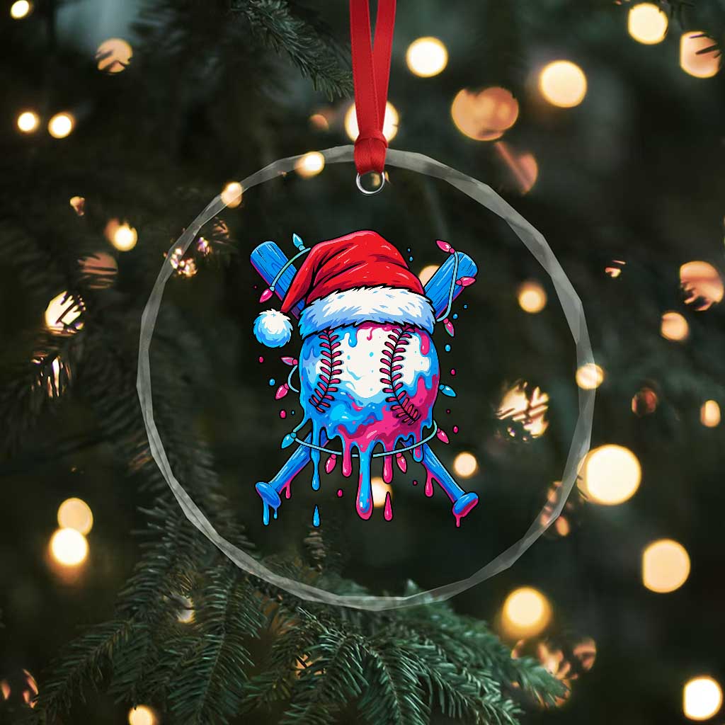 Christmas Baseball Ice Cream Drip Crystal Glass Ornament Santa Sports Xmas Light Boys Sprinkles Baseball Bat TS10 Print Your Wear