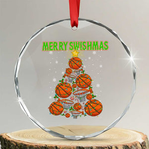 Christmas Basketball Merry Swishmas Crystal Glass Ornament Basketball Xmas Tree TS11 Transparent Glass 3'' Circle Print Your Wear