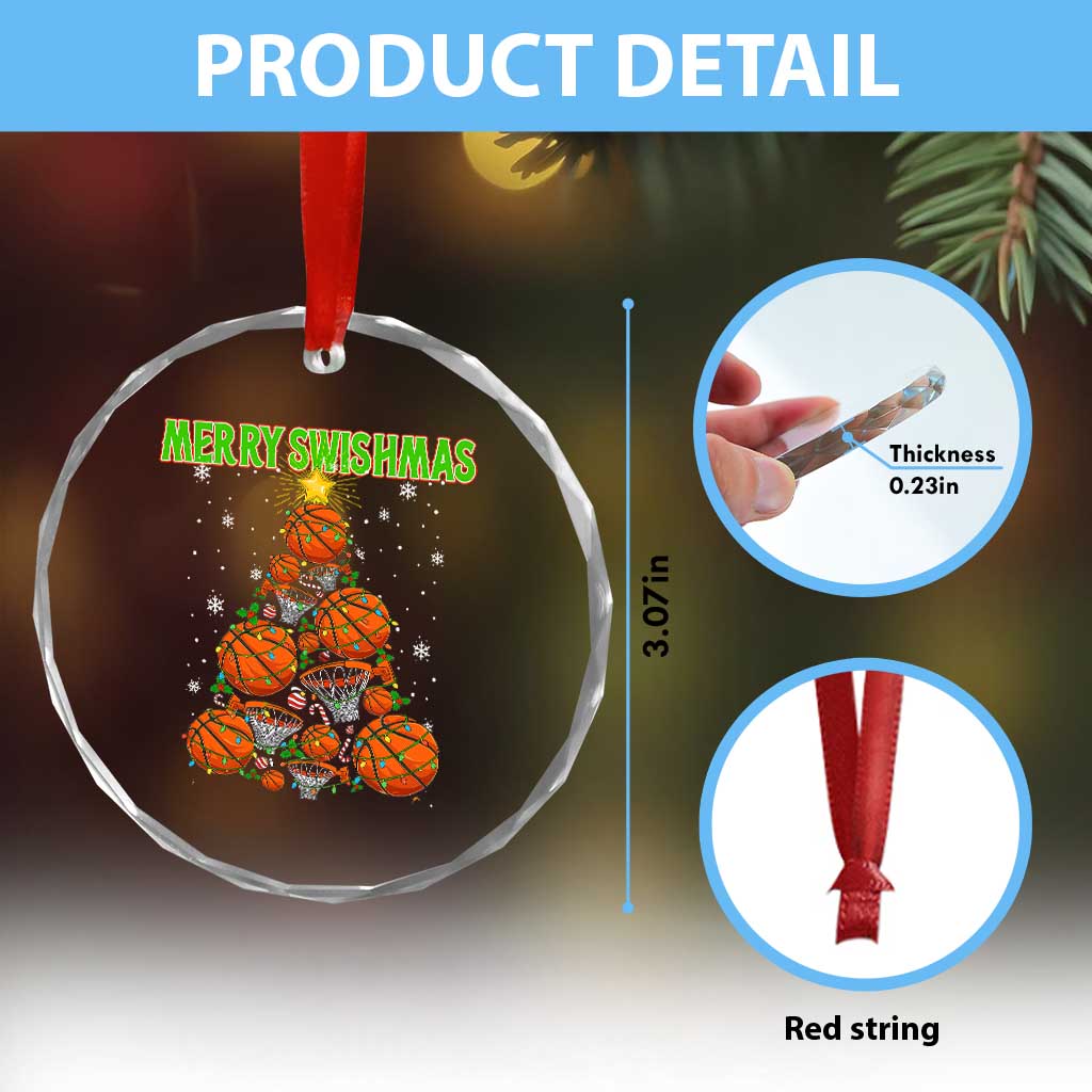 Christmas Basketball Merry Swishmas Crystal Glass Ornament Basketball Xmas Tree TS11 Print Your Wear