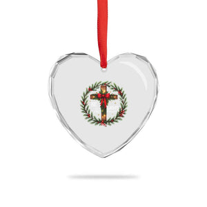 Christmas Be The Light Heart Crystal Glass Ornament Christian Xmas Holiday Wreath Cross TS11 Print Your Wear