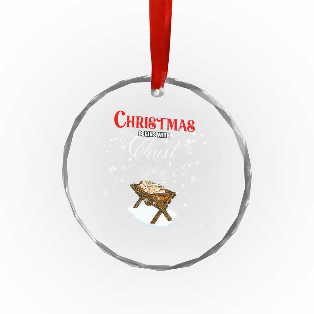 Christmas Begins With Christ Crystal Glass Ornament Christian Christmas Jesus God TS11 Print Your Wear