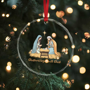 Christmas Begins With Christ Crystal Glass Ornament Christian Xmas Nativity Scene TS11 Print Your Wear