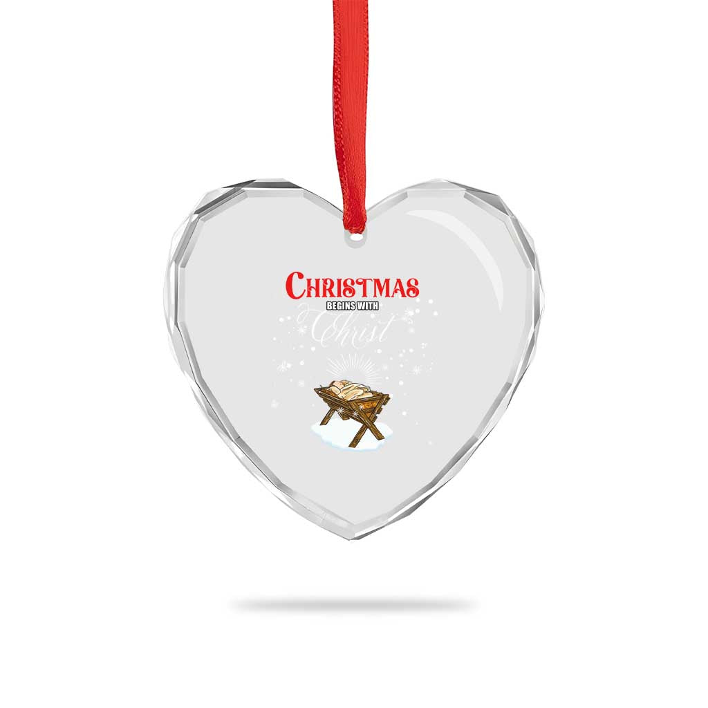 Christmas Begins With Christ Heart Crystal Glass Ornament Christian Christmas Jesus God TS11 Print Your Wear