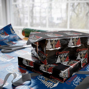 Christmas Begins With Christ Wrapping Paper Roll Leopard Cross Plaid Xmas Tree TS11 Black Print Your Wear