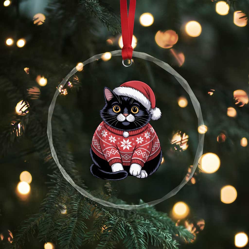 Christmas Black Cat Crystal Glass Ornament Catmas Gift For New Year TS10 Print Your Wear