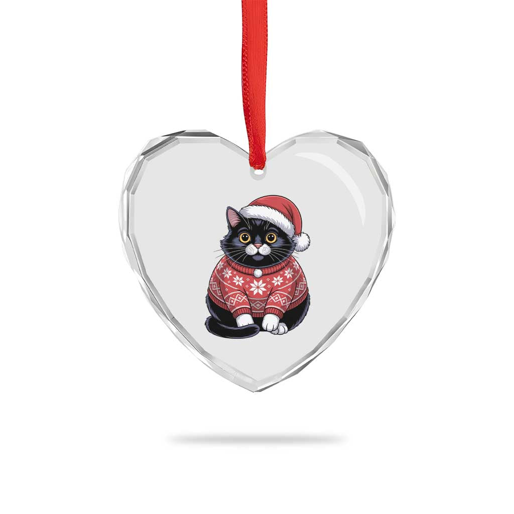 Christmas Black Cat Heart Crystal Glass Ornament Catmas Gift For New Year TS10 Print Your Wear