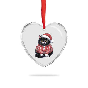 Christmas Black Cat Heart Crystal Glass Ornament Catmas Gift For New Year TS10 Print Your Wear
