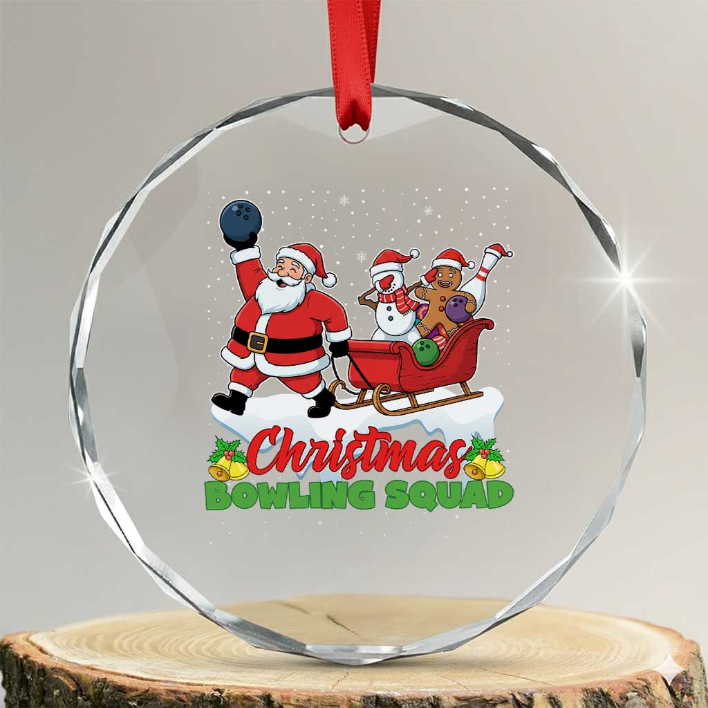 Christmas Bowling Squad Crystal Glass Ornament Funny Holiday Bowler TS12 Transparent Glass 3'' Circle Print Your Wear