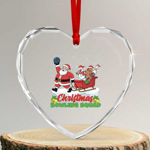 Christmas Bowling Squad Heart Crystal Glass Ornament Funny Holiday Bowler TS12 Transparent Glass 3'' Heart Print Your Wear