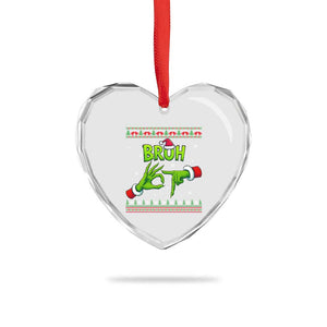 Christmas Bruh 67 Green Hands Meme Heart Crystal Glass Ornament Funny Six Seven Meme Holiday Ugly Sweater TS02 Print Your Wear