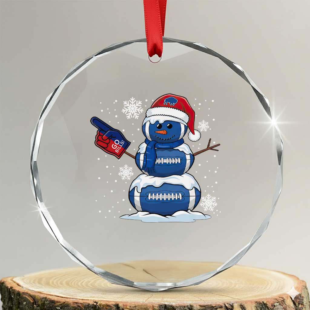 Christmas BFB Football Crystal Glass Ornament Vintage 90s BFB Sports Fan Football Snowman Xmas Pajamas TS10 Transparent Glass 3'' Circle Print Your Wear