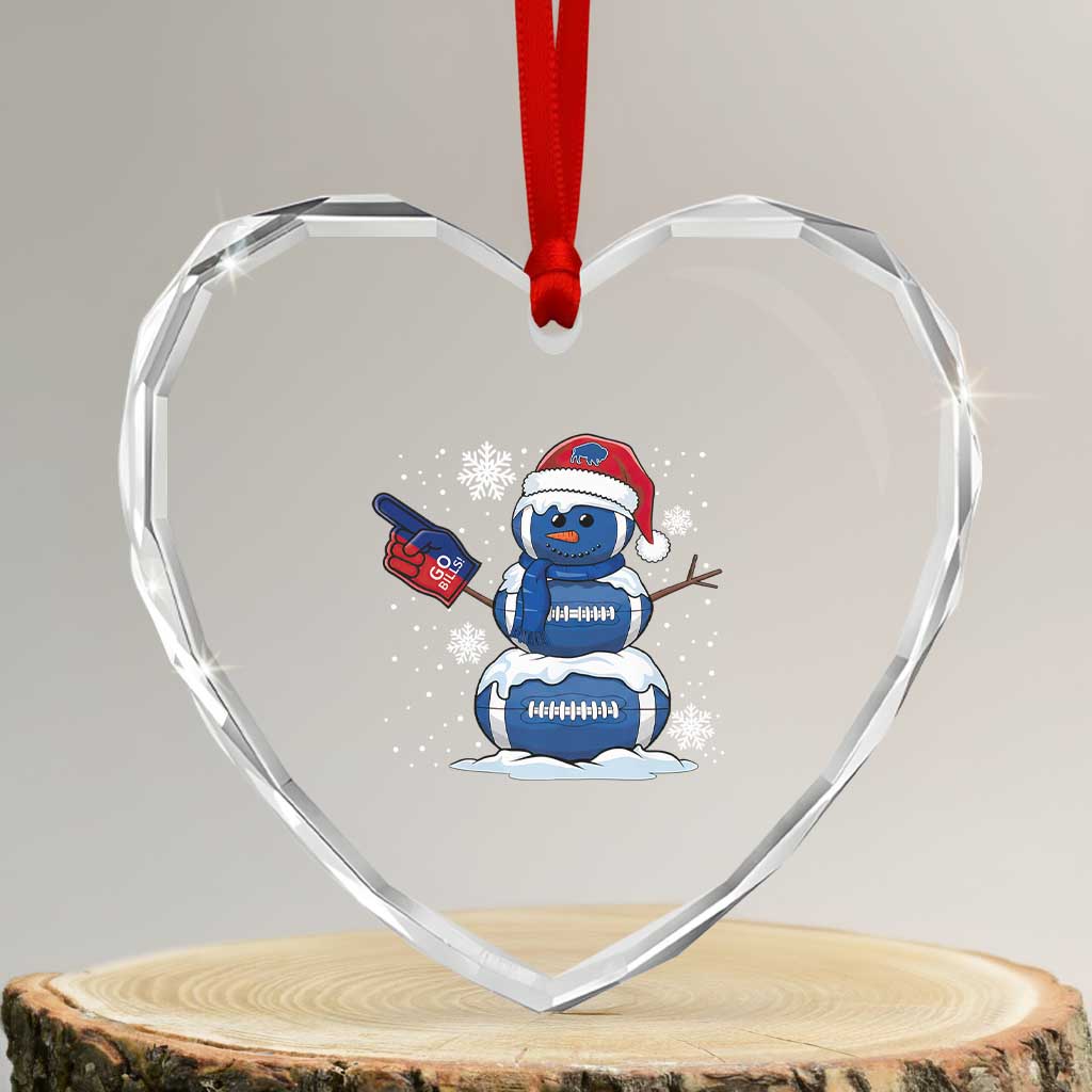 Christmas BFB Football Heart Crystal Glass Ornament Vintage 90s BFB Sports Fan Football Snowman Xmas Pajamas TS10 Transparent Glass 3'' Heart Print Your Wear