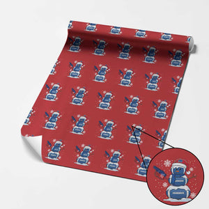 Christmas BFB Football Wrapping Paper Roll Vintage 90s BFB Sports Fan Football Snowman Xmas Pajamas TS10 Red Print Your Wear