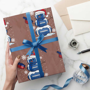 Christmas BFB Football Wrapping Paper Roll Vintage 90s BFB Sports Fan Football Snowman Xmas Pajamas TS10 Mocha Print Your Wear