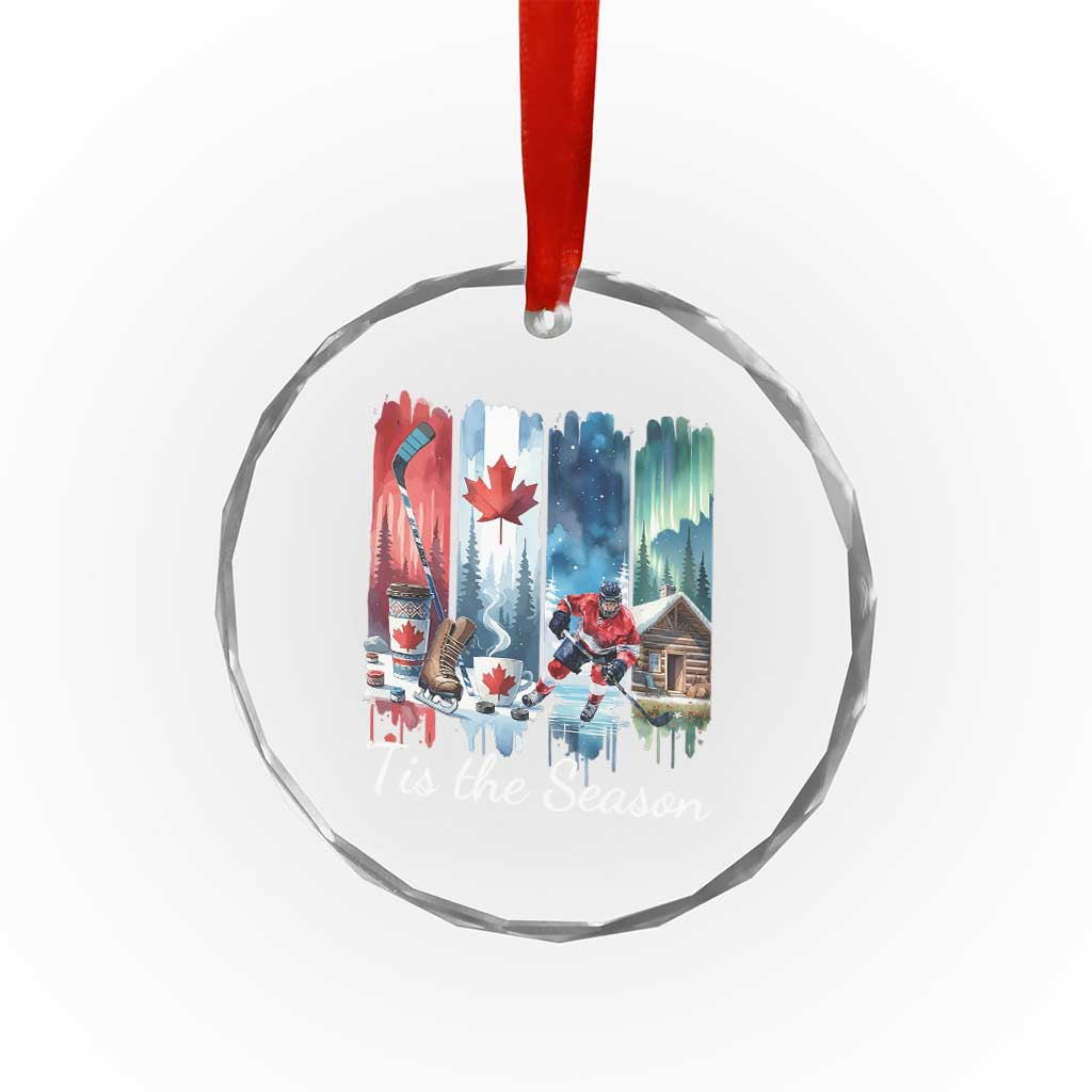 Christmas Canada Ice Hockey Lover Crystal Glass Ornament Tis The Season TS12 Print Your Wear